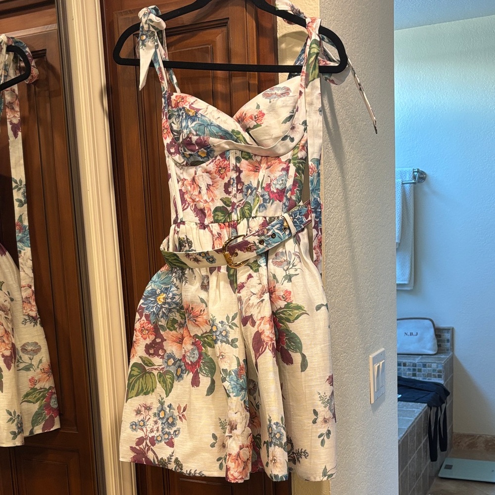 Zimmermann Floral Dress with Belt - Multicolor